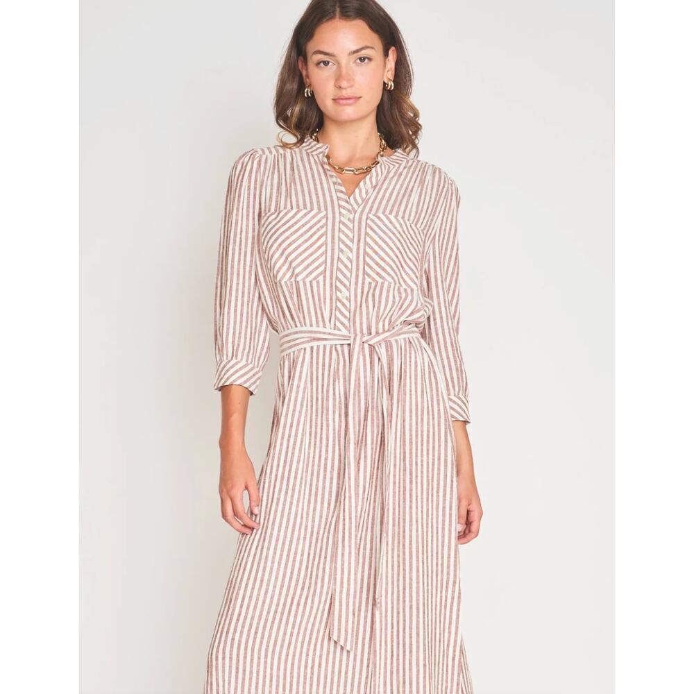 dRA Los Angeles Cassie Midi Dress in Sedona Stripe Large